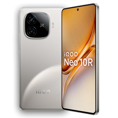 iQOO Neo 10R 5G (Moonknight Titanium, 12GB RAM, 256GB Storage) | Snapdragon 8s Gen 3 Processor | India's Slimmest 6400mAh Battery Smartphone | Segment