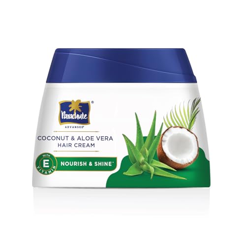 Parachute Advansed Coconut & Aloe Vera Hair Cream 210ml | Nourishes and Hydrates Hair | 2X Shiner, Smoother, Softer Hair | Leave-in Hair Cream | Pre-W