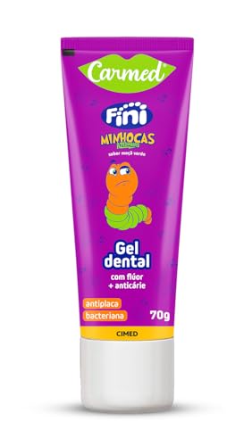 Carmed Fini Minhocas Gel Dental com Flúor Sabor Maçã Verde 70g