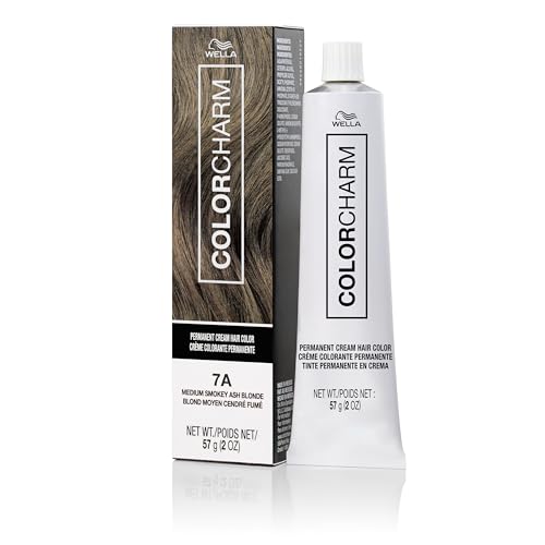 COLORCHARM Permanent Cream Hair Color, 7A Medium Smokey Ash Blonde, 2 oz.