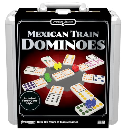 Premium Classics Mexican Train Dominoes Or Aluminum Carry Case For