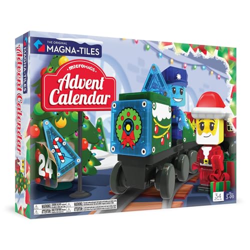 MAGNA-TILES microMAGS Advent Calendar 34-Piece Magnetic Construction Set, The Original Magnetic Building Brand