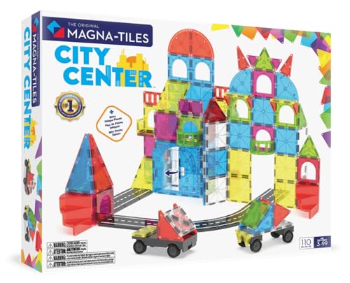 MAGNA-TILES City Center 110-Piece Magnetic Construction Set, The Original Magnetic Building Brand