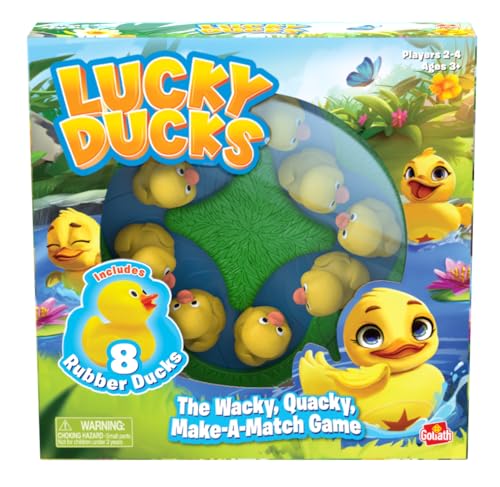 Goliath Lucky Ducks Game | Includes 8 Rubber Ducks | Develops Memory Matching Skills for Preschoolers | 2-4 Players, Ages 3+