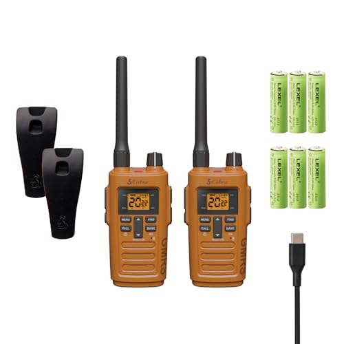 Cobra Trailblazer 250 GMRS Radio (2-Pack) – AA Battery Powered with USB-C Charging, Compact 2.5W Long Range Walkie Talkies, NOAA, Programmable Software, Removable Antenna, Repeater Capable