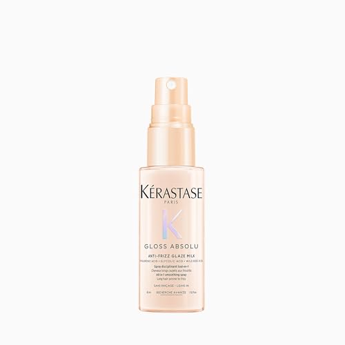 Kerastase Gloss Absolu Anti-Frizz Glaze Milk - Instantly Detangles, Hydrates & Smooths, Eases Blow-Dry, Absorbs Frizz & Fly-Aways, Protects from Heat & Humidity, For Long Hair, 2.5 Fl Oz