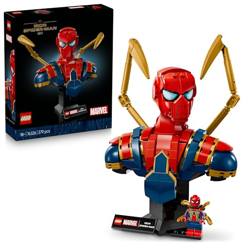 (-38%) LEGO | Marvel Iron Spider-Man Büste - Modellbau für Erwachsene - inkl. 2 beweglichen Armen, drehbarem Kopf & Superhelden Minifigur - Sammlerstück & Avengers Geschenk für Fans - 76326