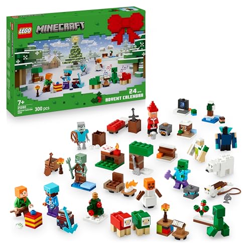Lego Minecraft 21280 Minecraft Advent Calendar 2025 Toy Birthday Present Blocks for Boys and Girls Children 7 Years Old 8 Years Old 9 Years Old Elementary School Students Micra Minecraft Goods Game