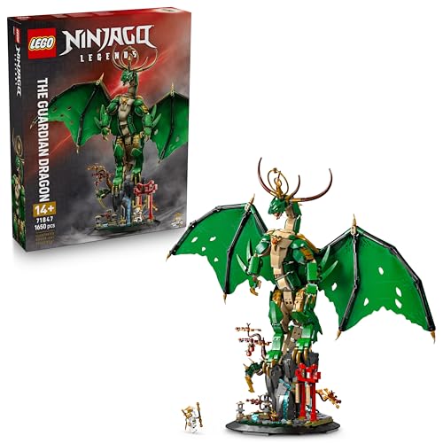 (-25%) LEGO NINJAGO Wächterdrache Bauset - Mit Drachenfigur, Meister Wu Minifigur & Ständer – Bauspielset für Jungen ab 14 Jahren & Teenager 71847