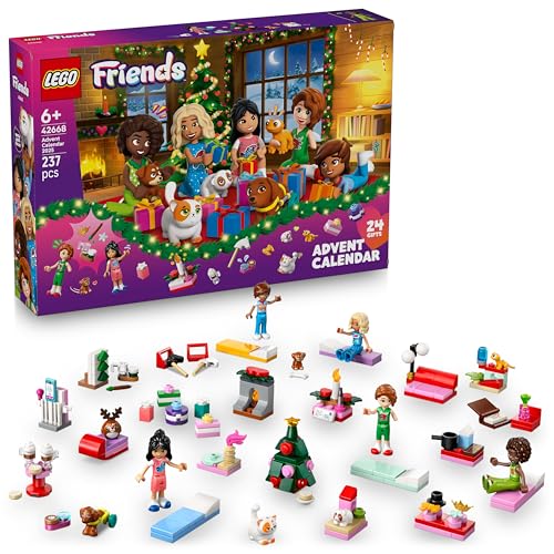 Lego 42668 Friends Advent Calendar 2025 Toy Birthday Present Blocks Educational Girls Boys Children 6 7 8 9 Years Old Vehicles Cars Disney Merchandise Christmas