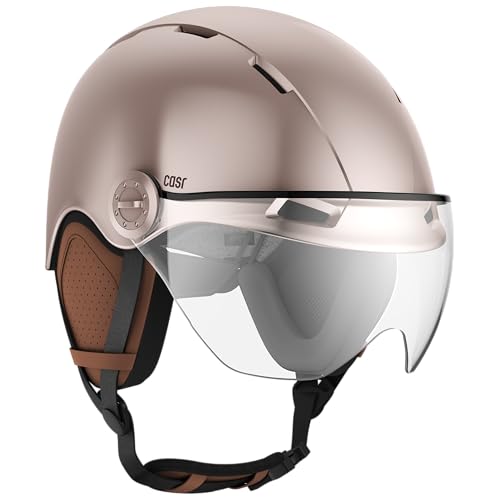 CASR Style Casque Vélo & Trottinette, Urbain, Adulte Homme, Femme - Rose, M | Visière Transparente & Cache-Oreille Amovibles - Confort Optimal, Matériaux Résistants, Facile à Laver, Taille Ajustable
