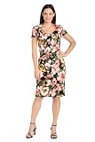 R&M Richards — R&M Richards Women's Elegant Floral Sheath Dress | Knee-Length Fitted Short Sleeve Daytime Style Work Wear Spring Outfit Black/Multi