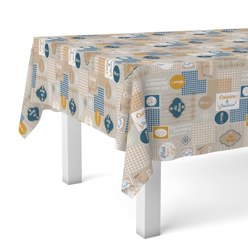 Martina Home Cuisine Blue Oilcloth Tablecloth 100 x 140 cm