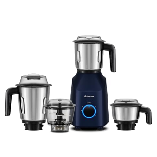 atomberg Yulia 750 Watt Mixer Grinder | 4 Multipurpose Jars including Chopper Jar | Coarse Mode for Silbatta-like Textures | Powerful Intelligent Moto