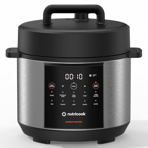 Nutricook Smart Pot Electric Pressure Cooker, 4L Capacity, 900W, 11 Cooking Programs, Dishwasher-Safe, Food-Grade Stainless Steel Pot,Built-in Safety Features,NC-SP150, 2 Year Limited Warranty