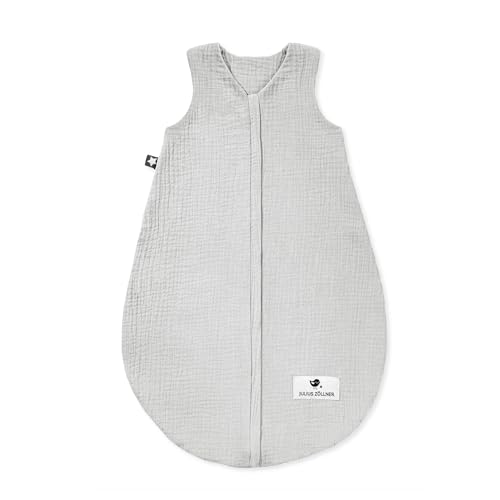 (-31%) Julius Zöllner Musselin Sommerschlafsack grau, Größe 70 | aus weicher Musselin Baumwolle, sicher und schadstoffgepüft, ideal für warme Sommernächte
