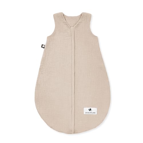 (-37%) Julius Zöllner Musselin Sommerschlafsack sand, Größe 70 | aus weicher Musselin Baumwolle, sicher und schadstoffgepüft, ideal für warme Sommernächte