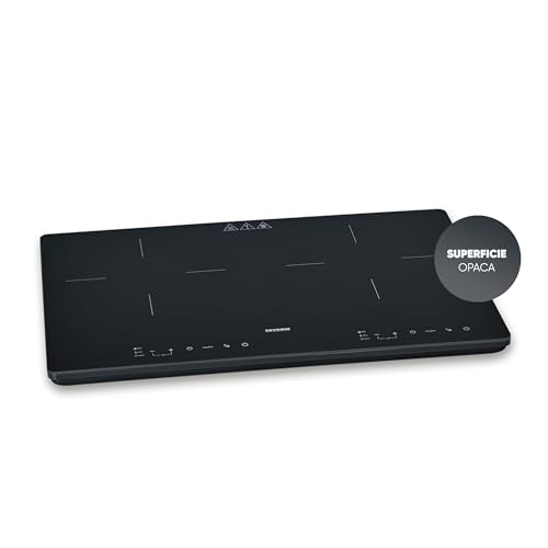 (-44%) Severin Doppel-Induktionskochplatte 2 Platten, kratzfeste Glaskeramik-Kochfelder, matt, 10 Leistungsstufen, Touch-Display, Timerfunktion, automatische Abschaltung, 3.400W, schwarz, Glas, DK 1033