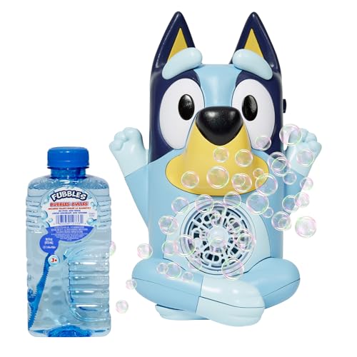 BLUEY NO Spill Musical Bubble Machine | Bubble Toy for Baby, Toddlers and Kids | Amazon Toys Exclusive with 16 oz of Extra Bubble Solution (Bubble Solution Bottle Colors Will Vary)