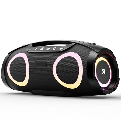 GOBOULT Bassbox Q60 Bluetooth Speaker with 60 Watt BoomX Audio, Up to 14Hrs Playtime, Type-C Charging, AUX/TF Card/USB & BT 5.4 Compatible, Dual Radia