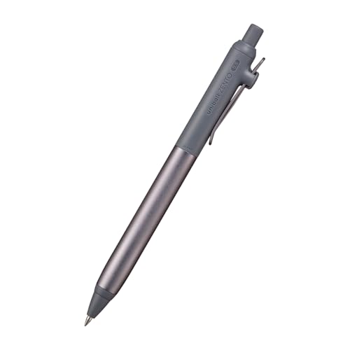 三菱鉛筆 uniball ZENTO Flow Model Rollerball Pen, Anodized Aluminum Grip, Fine 0.5mm, Water-Based Black Ink, Ultra-Smooth with Reduced Friction, Hematite, UBNZF05.43