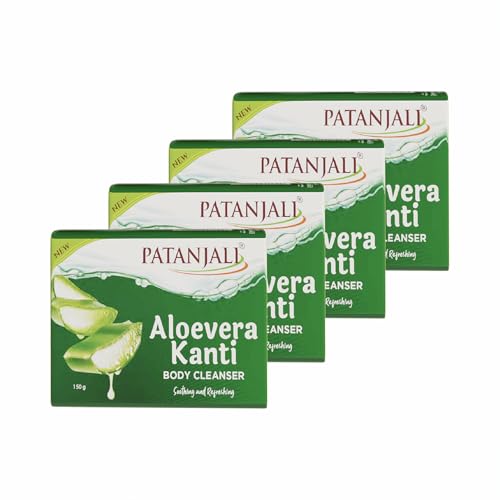 Aloe Vera Kanti Body Cleanser Soap for Men and Women(150g, Pack of 4), Nourishing & Moisturizing, Natural for Soft Skin