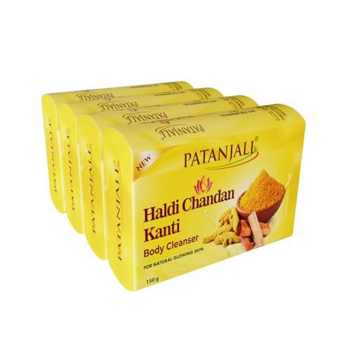Haldi Chandan Kanti Body Cleanser Soap for Men and Women(150g, Pack of 4), Nourishing & Moisturizing, Natural Aloe Vera for Soft Skin (180026242)