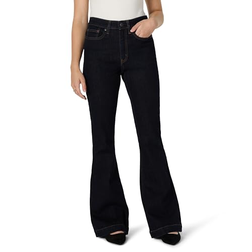 Amazon Essentials Women's Women's High Stretch High-Rise Flare Jean, Rinse, 20