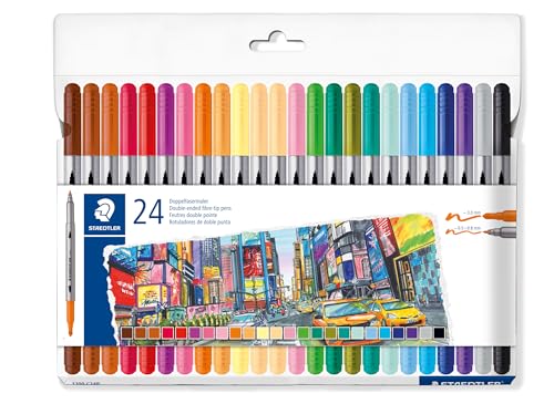 (-27%) STAEDTLER 3200 Doppelfasermaler – 24er Set (20+4), 0,5–3,0 mm