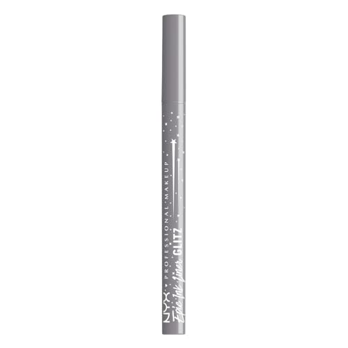 NYX PROFESSIONAL MAKEUP Epic Ink Glitz Liner, Waterproof Metallic Liquid Eyeliner with Vegan Formula - Flashy Flare (Shimmer Light Grey)