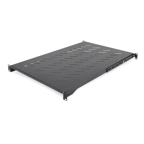 StarTech.com 1U 4-Post Server Rack Shelf, Vented, Adjustable Mounting Depth (28-34.4in/71.1-87.3cm), 150lb (68kg) Capacity