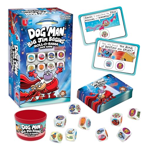 University Games Dog Man: Big Jim Begins Dice Game, Fast-Paced Family Board Game, Ages 6+, 2-4 Players