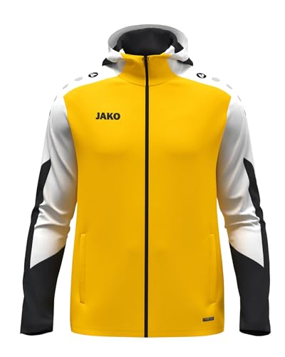 🔥 STARKER PREIS (-58%) JAKO Unisex Kapuzenjacke Dynamic, gelb/weiß/schwarz, S