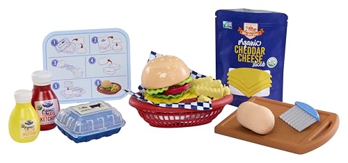 Little Tikes Creative Chefs Cheeseburger and Fries Kit with 22 Accessories, Pretend Play Cooking Set, for Boys and Girls Ages 3+ Years