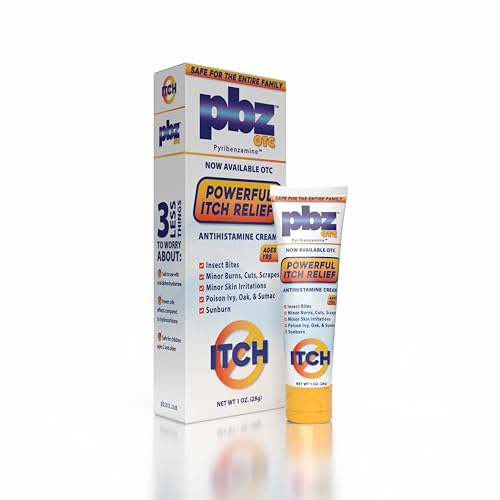 PBZ OTC Antihistamine Cream with 1% Tripelennamine, Kid Safe Itch Relief, 1 oz