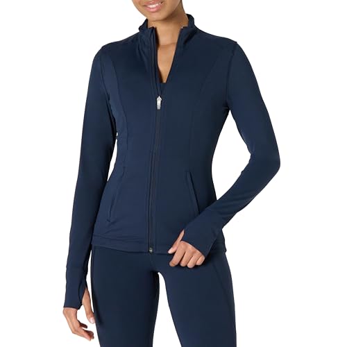Amazon Essentials Women's Active FormFlex Buttery Soft Slim Fit Full Zip Jacket, Navy, XX-Large