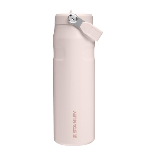 Stanley 1913 Flip Straw Waterfles Met Rietje 0.7L - Rose Quartz | 10 Uur Koud - 2 Dagen Koud Met Ijs - Roestvrijstalen Drinkfles - BPA Vrij - Lekvrij - Vaatwasserbestendig