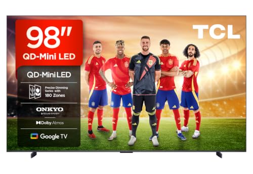 (-22%) TCL 98Q6C 98 Zoll QD-Mini LED Fernseher, 4K HDR Premium 1000nits, Smart TV mit Google TV (Dolby Vision IQ & Atmos, Onkyo 2.1 Soundsystem, 144Hz Motion Clarity Pro, Game Master)