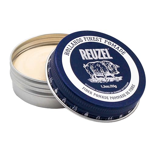 REUZEL Fiber Pomade, Firm and Pliable All Day Hold, Water Soluble Styling, Low Shine and Flake Free, Easy To Wash Out, For All Hair Types