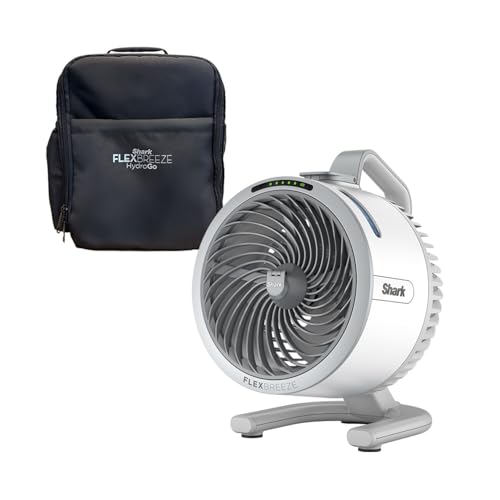 Shark FlexBreeze HydroGo Fan & Travel Bag — Ultra-powerful portable fan with indoor + outdoor evaporative mist. Corded &