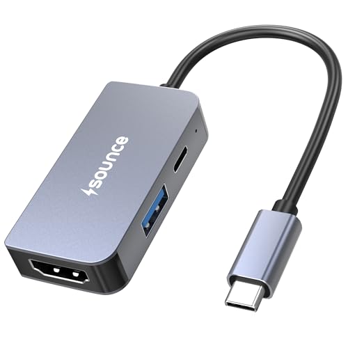 3-in-1 Type-C to HDMI Multiport Adapter | 4K@60Hz HDMI, 5Gbps USB 3.0 & 100W PD Charging | Compact USB-C Hub for MacBook, Laptops, PCs & Other Type-C 