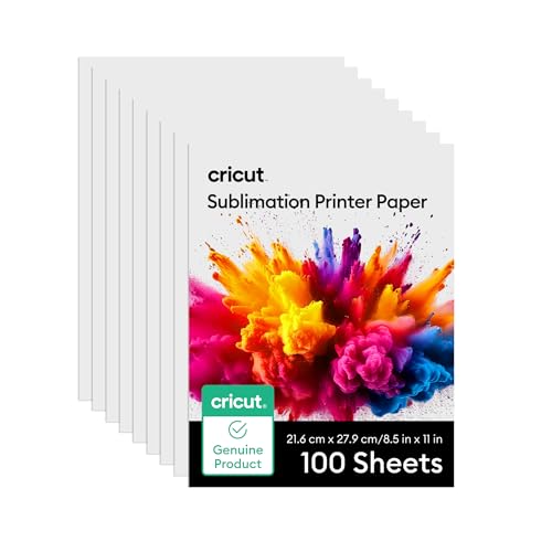Cricut Sublimation Paper - 100 Sheets (8.5" x 11") - Letter Size - Compatible with Sublimation Printer and Sublimation Ink (120gsm)