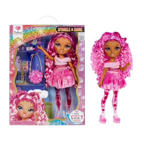 🔥 STARKER PREIS (-53%) Rainbow High Sparkle & Shine Doll - Leilani - 28 cm Modepuppe mit Pinkfarbenem Haar und Magischen Zauberblasen in den Beinen, Farbe, zum Stylen + Spielen, Sammlerstück, Für Kinder von 4 bis 12 Jahren