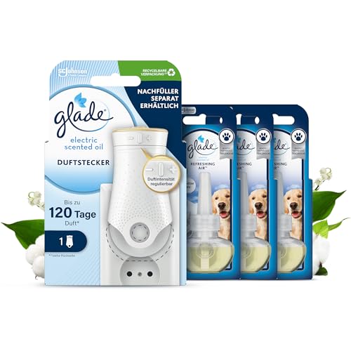 🔥 SELTEN SO GÜNSTIG (-40%) Glade Electric Scented Oil, Elektrischer Raumduft, Halter + 3 Nachfüller