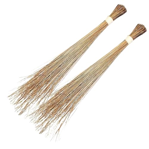 Coconut Broom Stick Leaf Grass Broomstick Washable Seekh Jhaadu with Firm & Comfortable Grip Ideal for Wet Surface Cleaning (2 Pc, 700Gm, Random Color