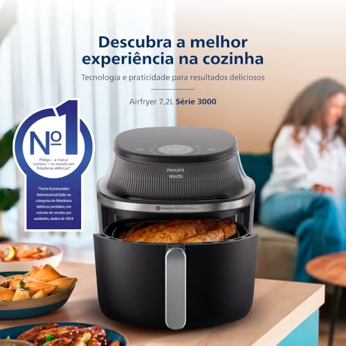 Philips Walita Fritadeira Airfryer Digital 7,2L, Preta, 220V
