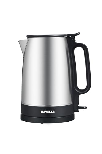 Havells Vesta Electric Kettle | Large 1.7L | 2000 Watts | 360° Cordless Control | Wide Mouth for Easy Use | Triple Safety Protection | Premium SS Body