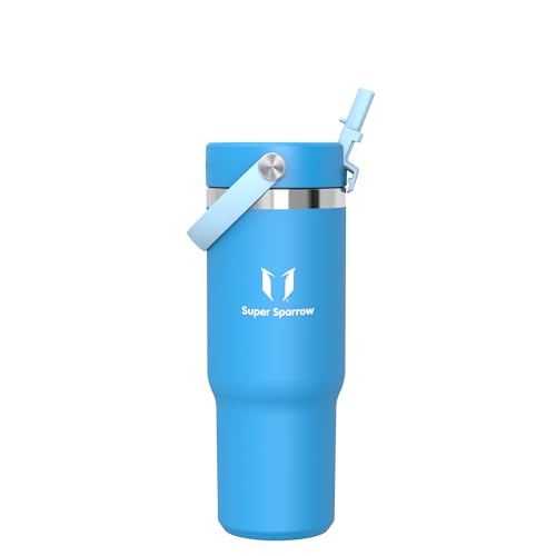⚡ BLITZDEAL (-14%) Sparrow Thermobecher mit Strohhalm Tumbler -900ml- Trinkflasche Edelstahl