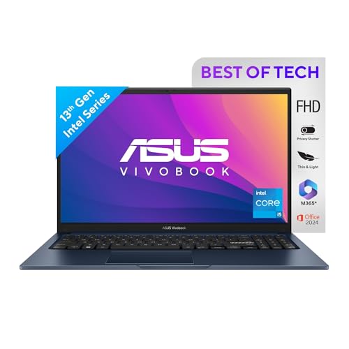 ASUS Vivobook 15, 15.6" FHD (1920 x 1080), Intel Core i5-1334U, (16GB RAM/512GB SSD/Intel Iris Xᵉ/Win 11/M365 Basic (1Year)*/Office Home 2024/Backlit 