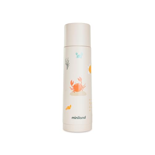 (-15%) Miniland Trinkflasche aus Edelstahl für 500 ml Flüssigkeit, hält die Temperatur +12h, sowohl kalt als auch warm, mit luftdichtem Verschluss und Tropfschutz, auslaufsichere Trinkflasche | Crabsy